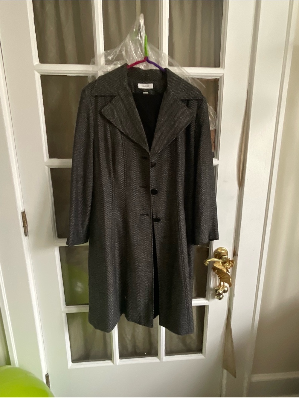 dressbarn Gray Women's Herringbone Trench Coat 3 pc set
